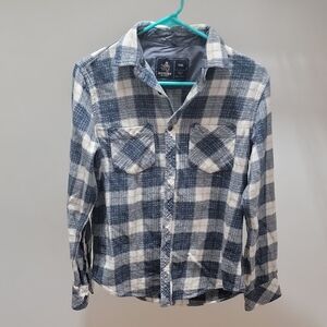 St. John's Bay Navy and White Checkered Men's Shirt